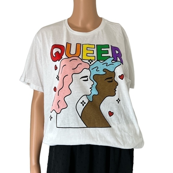 PRIDE Adult Queer Short Sleeve T-Shirt - White - Picture 2 of 5